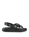 Apepazza Sport Woman Sandals Black Size 8 Textile Fibers In Black