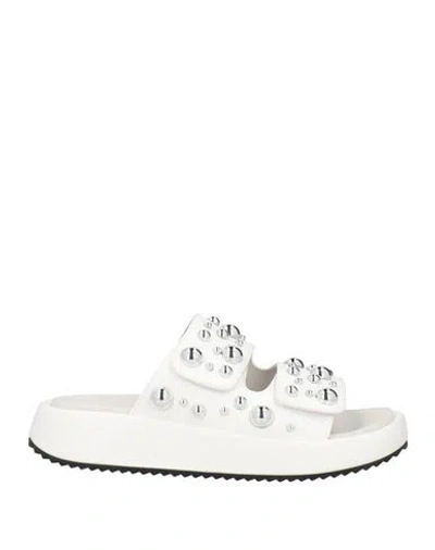 Apepazza Sport Woman Sandals White Size 10 Textile Fibers