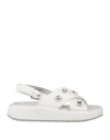 Apepazza Sport Woman Sandals White Size 6 Textile Fibers
