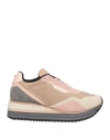Apepazza Sport Woman Sneakers Taupe Size 5 Leather, Textile Fibers