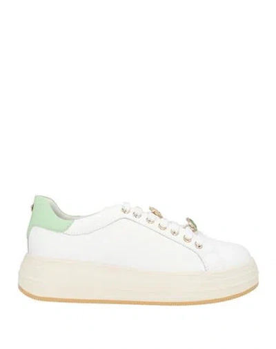 Apepazza Sport Woman Sneakers White Size 8 Leather, Synthetic Material