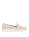 Apepazza Woman Loafers Blush Size 8 Leather In Beige