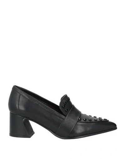 Apepazza Woman Loafers Black Size 7 Leather