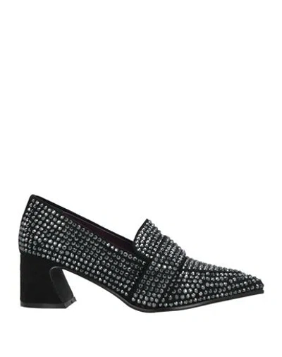 Apepazza Woman Loafers Black Size 8 Textile Fibers
