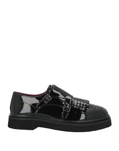 Apepazza Woman Loafers Black Size 8 Textile Fibers