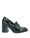 Apepazza Woman Loafers Dark Green Size 8 Leather
