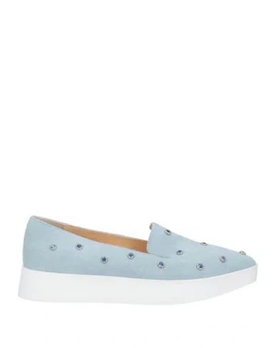 APEPAZZA APEPAZZA WOMAN LOAFERS LIGHT BLUE SIZE 8 LEATHER