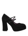 Apepazza Woman Pumps Black Size 8 Leather In Black