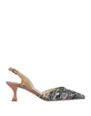 Apepazza Woman Pumps Military Green Size 7 Textile Fibers, Leather In Green