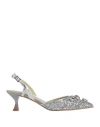 Apepazza Woman Pumps Silver Size 11 Leather In Silver