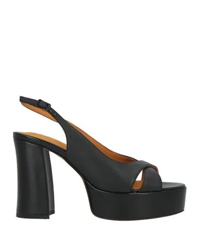 Apepazza Woman Sandals Black Size 6 Leather