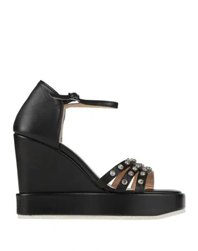 Apepazza Woman Sandals Black Size 8 Leather