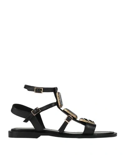 Apepazza Woman Sandals Black Size 8 Leather