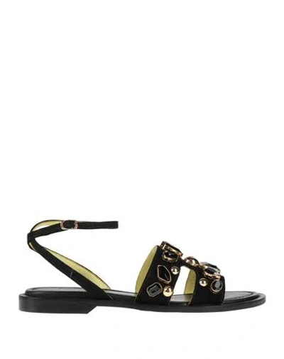 Apepazza Woman Sandals Black Size 8 Leather