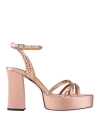 Apepazza Woman Sandals Blush Size 8 Textile Fibers In Pink