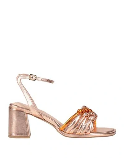 Apepazza Woman Sandals Copper Size 9 Leather In Orange