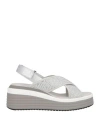 Apepazza Woman Sandals Silver Size 6 Textile Fibers