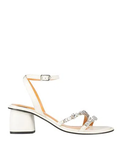 Apepazza Woman Sandals White Size 9 Leather In Multi