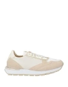Apepazza Woman Sneakers Beige Size 11 Leather, Textile Fibers