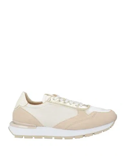 Apepazza Woman Sneakers Beige Size 11 Leather, Textile Fibers In Beige