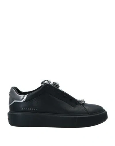 Apepazza Woman Sneakers Black Size 7 Textile Fibers