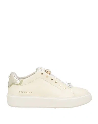 Apepazza Woman Sneakers Cream Size 7 Textile Fibers In White