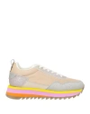 Apepazza Woman Sneakers Platinum Size 8 Leather, Textile Fibers