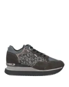 Apepazza Woman Sneakers Steel Grey Size 6 Textile Fibers, Soft Leather In Grey
