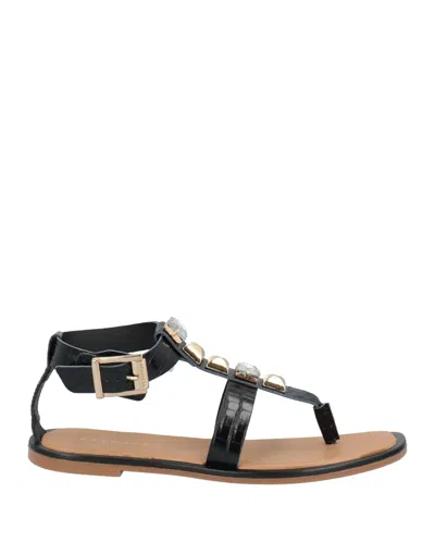 Apepazza Toe Strap Sandals In Black