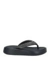 Apepazza Woman Thong Sandal Black Size 7 Textile Fibers
