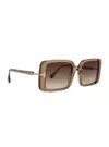 Aperçu Eyewear Women's Quann 01 Sunglasses In Walnut In Brown