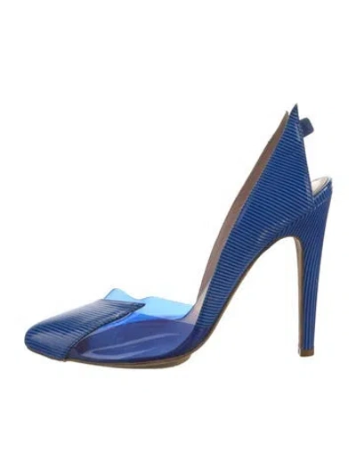 Pre-owned Aperlai Leather D'orsay Pumps In Blue