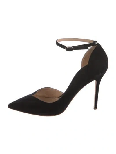 Pre-owned Aperlai Suede D'orsay Pumps In Black