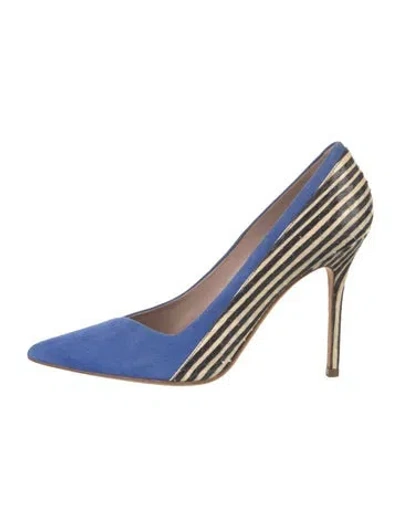 Pre-owned Aperlai Suede Striped Pumps In Blue