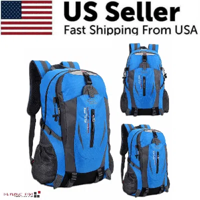 Aperu 40l Men Women Travel Backpack Rucksack Camping Laptop Hiking School Book Bag Usa In Blue