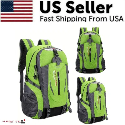 Aperu 40l Men Women Travel Backpack Rucksack Camping Laptop Hiking School Book Bag Usa In Green