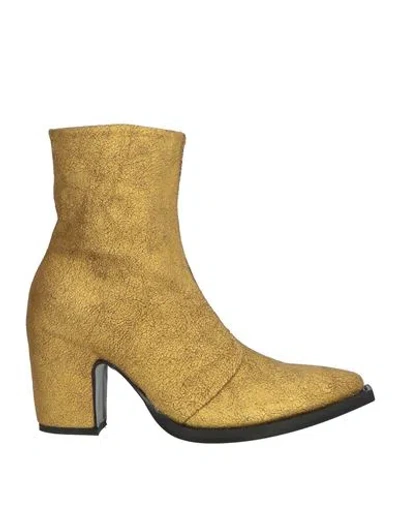 Apice Woman Ankle Boots Gold Size 8 Cotton