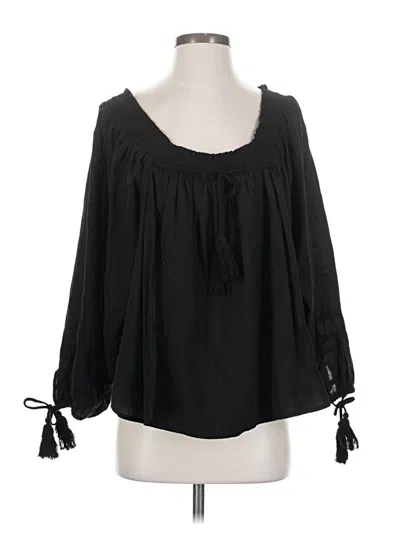 Pre-owned Apiece Apart 3/4 Sleeve Blouse In Black