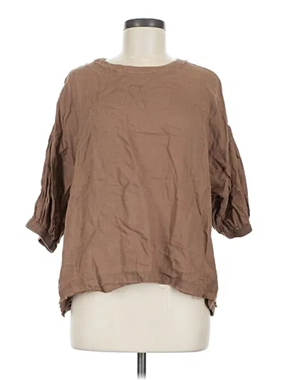 Pre-owned Apiece Apart 3/4 Sleeve Blouse In Brown