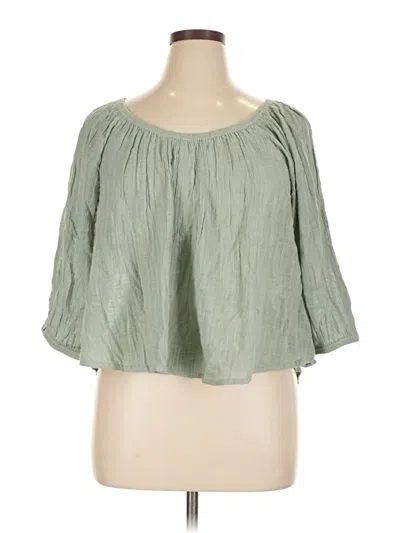 Apiece Apart 3/4 Sleeve Blouse In Green