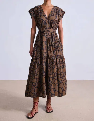 Apiece Apart Agathe Tier Maxi Dress In Chocolate
