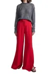 Apiece Apart Alba Trouser In Deep Red In Silver