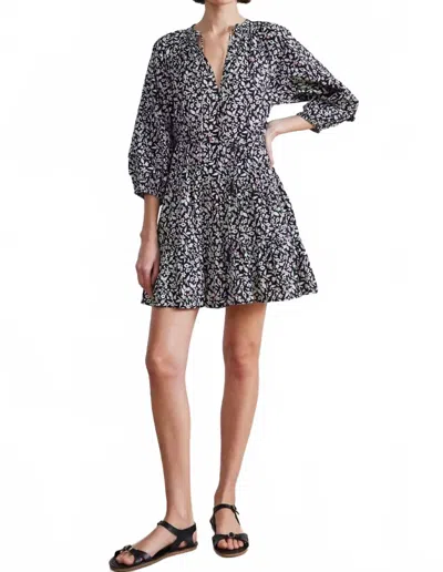 Apiece Apart Alessa Mini Dress In Tiny Flowers Stamp In Gray