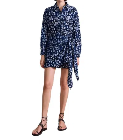 Apiece Apart Alessandra Mini Dress In Batik Geo Indigo In Blue