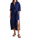 Apiece Apart Alessandra Sarong Shirtdress In Navy In Blue