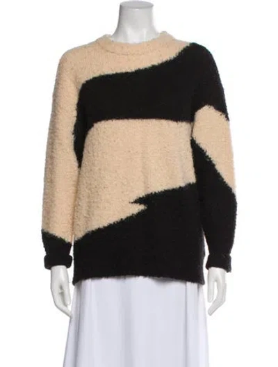 Pre-owned Apiece Apart Alpaca Colorblock Pattern Sweater In Black