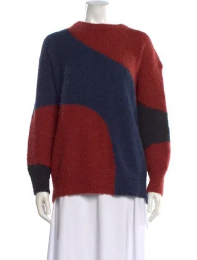 Pre-owned Apiece Apart Alpaca Colorblock Pattern Sweater In Blue