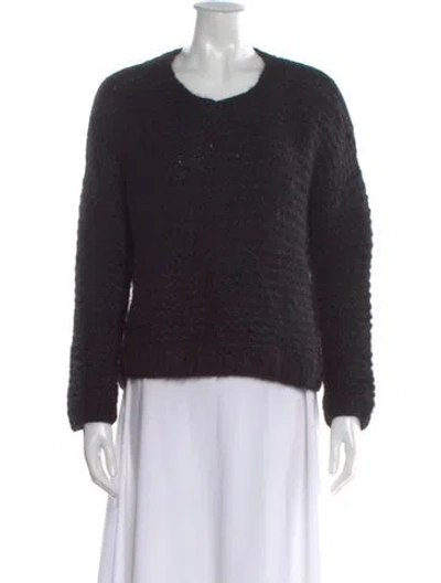 Pre-owned Apiece Apart Alpaca Crew Neck Sweater In Black