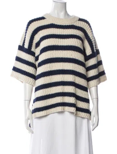 Pre-owned Apiece Apart Alpaca Striped Sweater In Neutral
