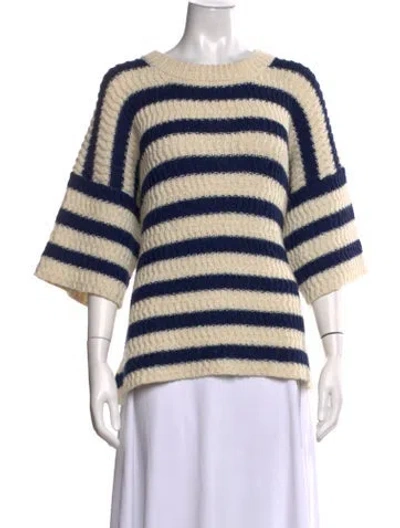 Pre-owned Apiece Apart Alpaca Striped Sweater In Neutrals